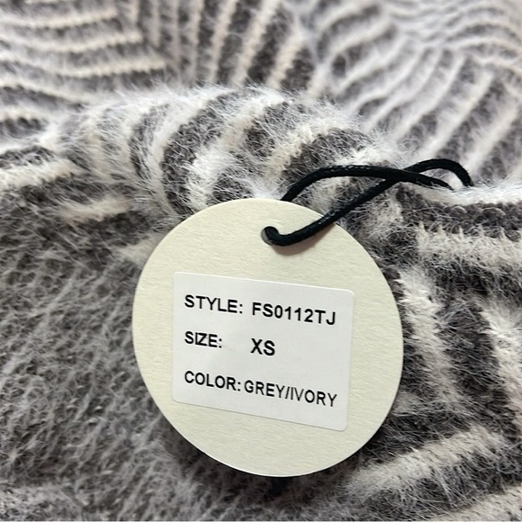 Chevron Herringbone Button-Up Cardigan V Neck Sweater Women's XS - Picture 6 of 6